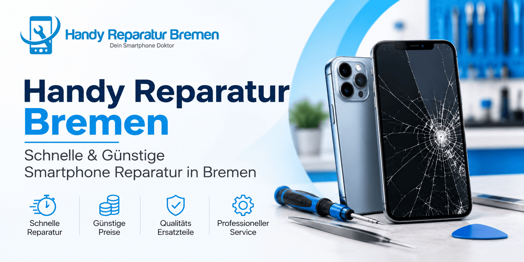 Handy Reparatur Bremen – Techniker repariert ein Smartphone-Display